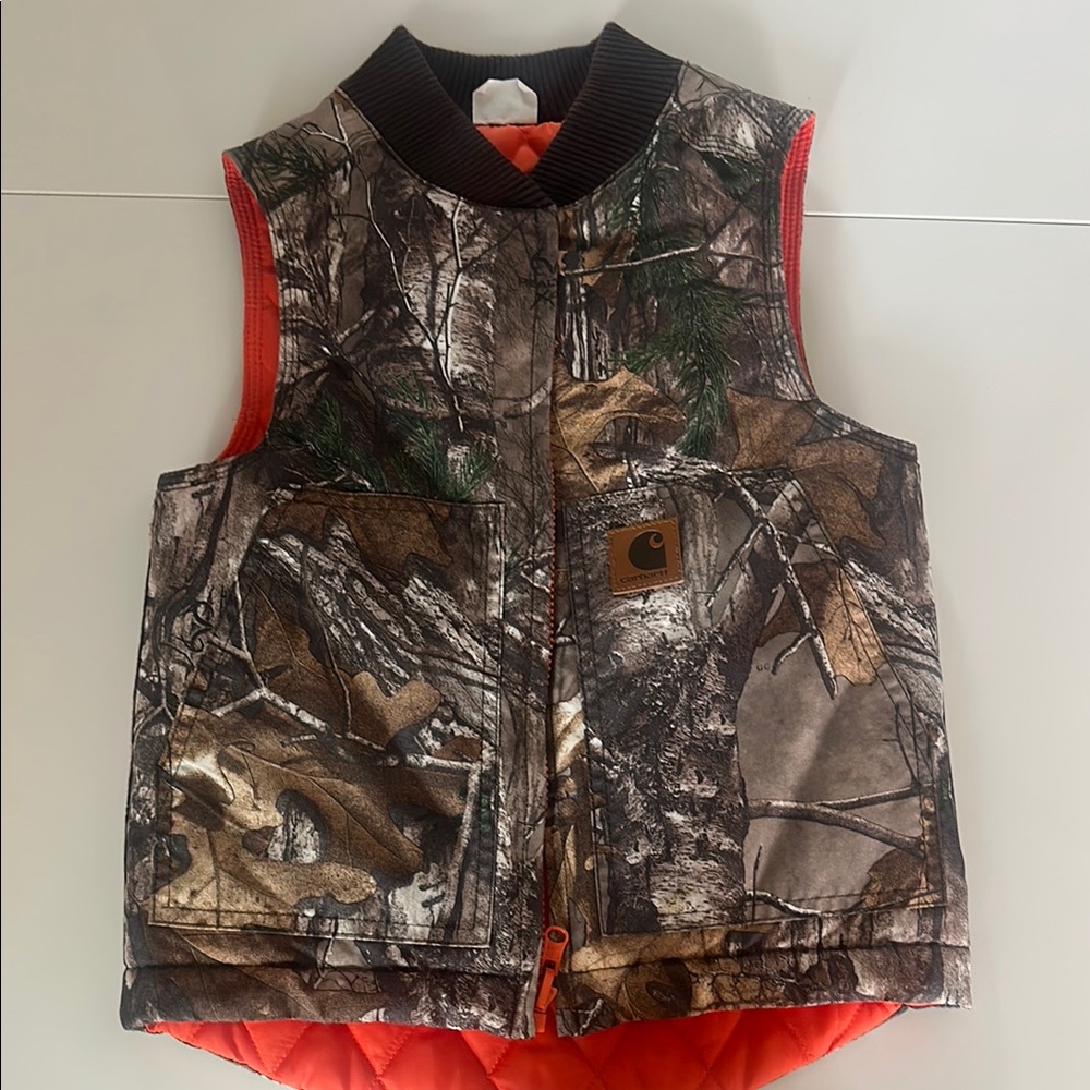 Kids Camouflage Vest with Orange Lining
